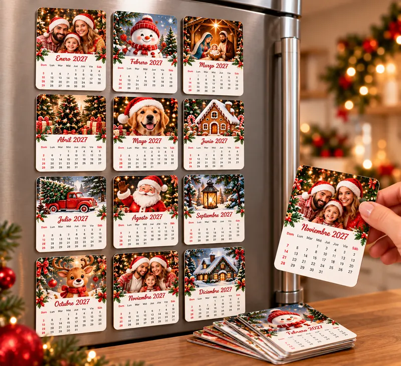 Calendarios de Navidad de imán para la heladera, listos para personalizar y vender